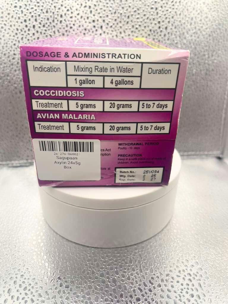 Axylin Amprolium + Sulfaquinoxaline 24x5 gramos