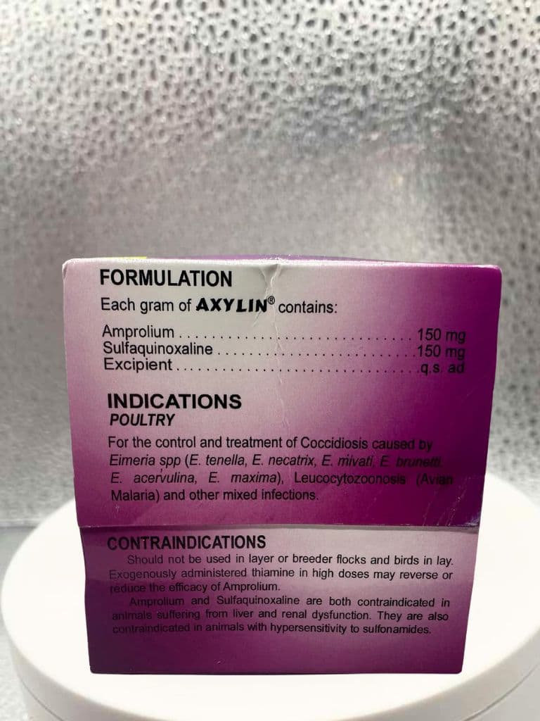 Axylin Amprolium + Sulfaquinoxaline 24x5 gramos