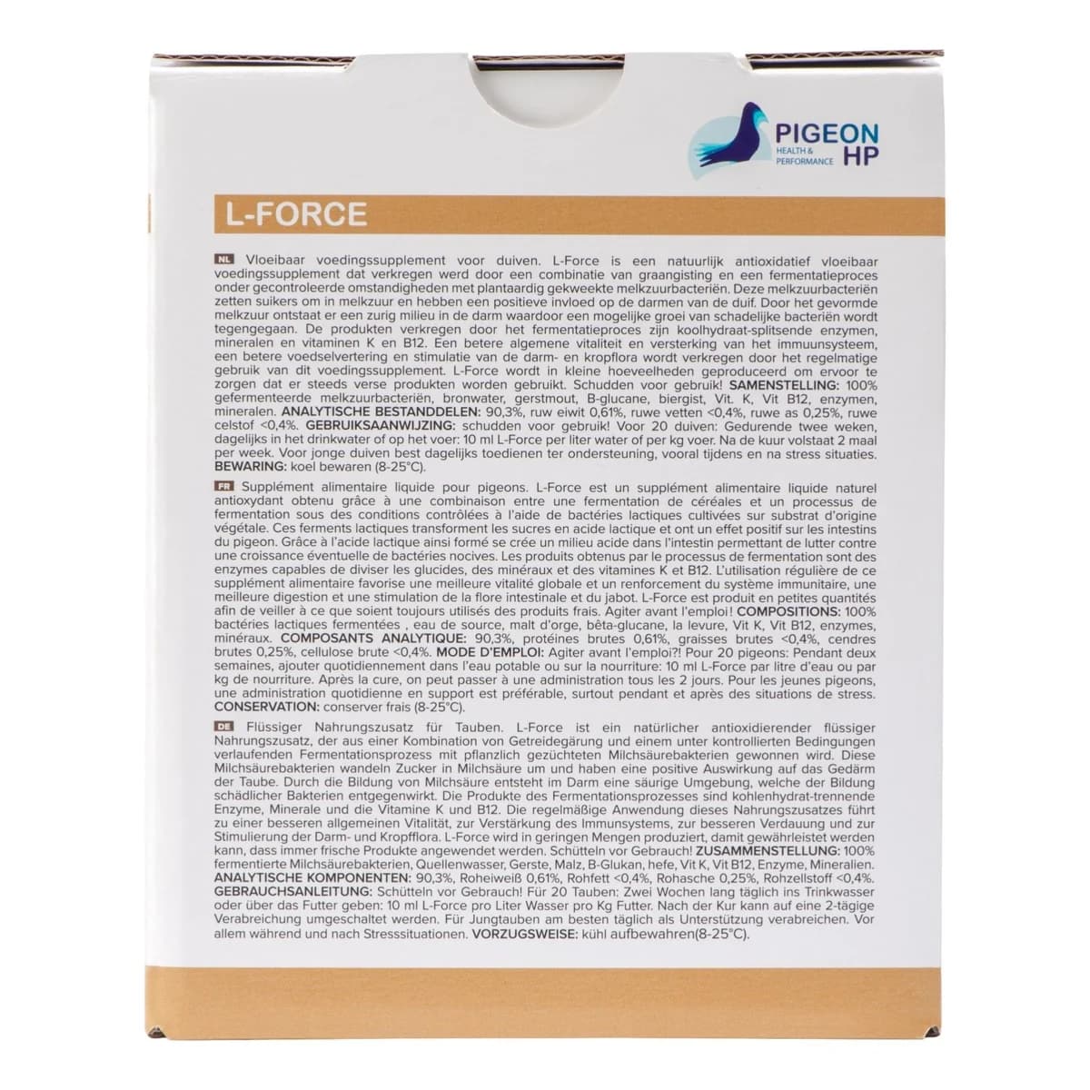 Pigeon HP L-Force liquid nutrition supplement for racing pigeons 1000 ml