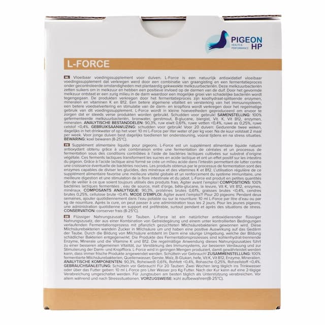 Pigeon HP L-Force liquid nutrition supplement for racing pigeons 1000 ml